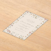 Whimsical Wildflower Bloemachtige Boho Baby Shower Acryl Uitnodigingen (Laagn)