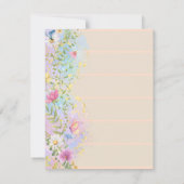 Whimsical Wildflower Bloemen Bloemen Bruiloft Plaa Kaart (Achterkant)