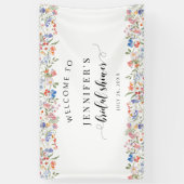 Whimsical Wildflower Bloom Bridal Shower Welcome Spandoek (Verticaal)