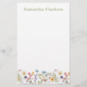 Whimsical Wildflower Bloom Colorful Spring Garden Briefpapier (Voorkant)