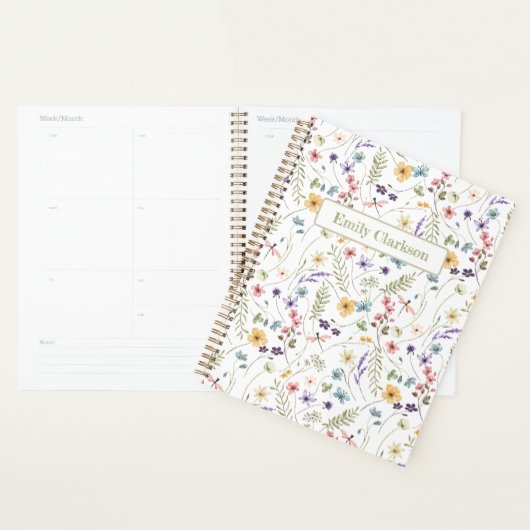 Whimsical Wildflower Bloom Colorful Spring Pattern Planner (Display)