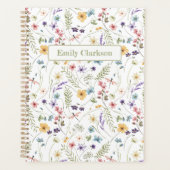 Whimsical Wildflower Bloom Colorful Spring Pattern Planner (Voorkant)