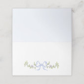 Whimsical wildflower Blue Bow Baby shower Plaatskaartje (Buitenkant ongevouwen)