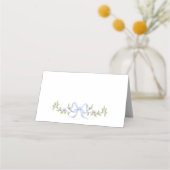 Whimsical wildflower Blue Bow Baby shower Plaatskaartje (Voorkant)
