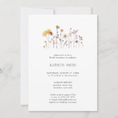 Whimsical Wildflower Boho Bruiloft Bruidslunch Kaart (Voorkant)