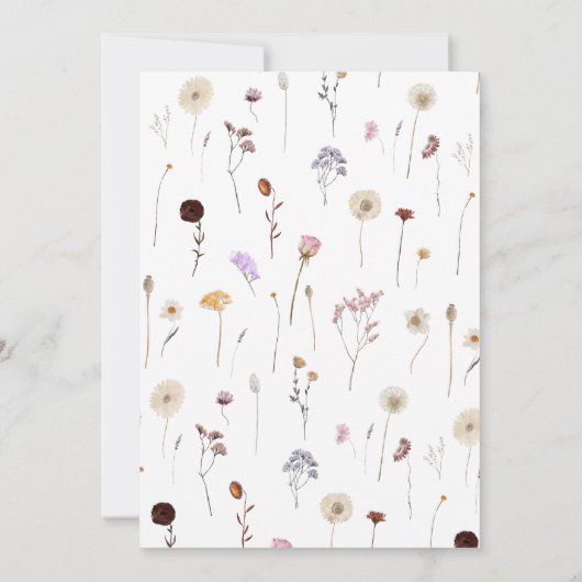 Whimsical Wildflower Boho Chic Bachelorette Party Kaart (Achterkant)