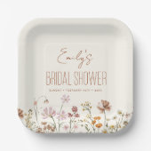 Whimsical Wildflower Boho Vrijgezellenfeest in blo Papieren Bordje (Voorkant)