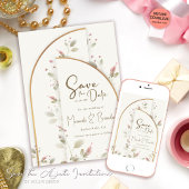 Whimsical Wildflower Boho Wedding Save the Date Kaart