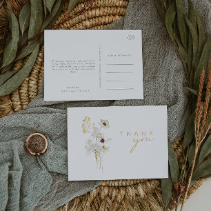Whimsical Wildflower Bouquet Weddenschap Bedankt P Briefkaart