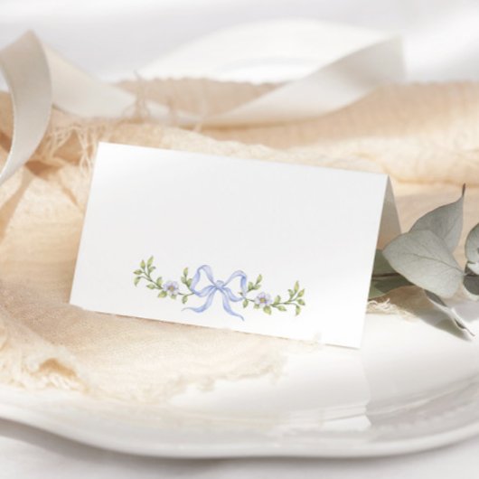 Whimsical wildflower Bow Baby shower plaatskaart Kaart