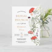 Whimsical Wildflower Bridal Shower Invitation Kaart (Staand voorkant)