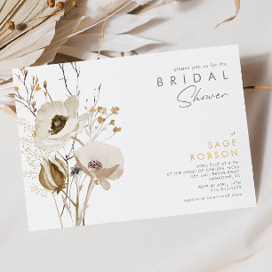 Whimsical Wildflower Bridal Shower Invitation Kaart
