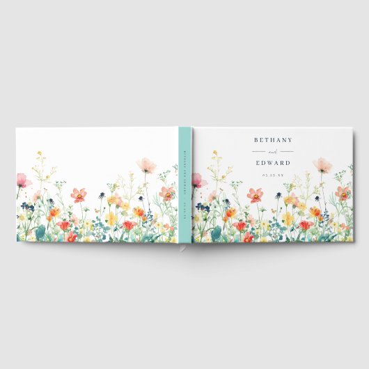 Whimsical Wildflower bruiloft gastenboek (Volledig)