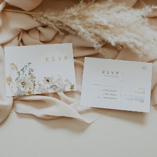 Whimsical Wildflower Bruiloft RSVP Briefkaart
