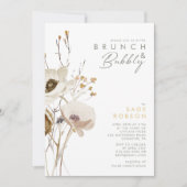 Whimsical Wildflower Brunch en Bubble Uitnodiging (Voorkant)