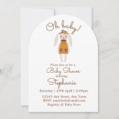 Whimsical Wildflower Bunny Baby Shower Invite Kaart (Voorkant)