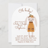 Whimsical Wildflower Bunny Baby Shower Invite Kaart (Voorkant)