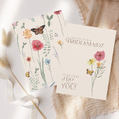 Whimsical Wildflower Butterfly Bridesmaid Voorstel Kaart