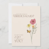 Whimsical Wildflower Butterfly Bridesmaid Voorstel Kaart (Voorkant)