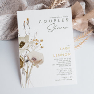 Whimsical Wildflower Couples Shower Invitation Kaart