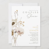 Whimsical Wildflower Couples Shower Invitation Kaart (Voorkant)