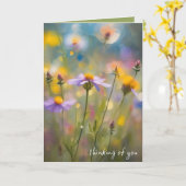Whimsical Wildflower Denken aan jou Kaart (Gele Bloem)