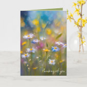 Whimsical Wildflower Denken aan jou Kaart (Gele Bloem)