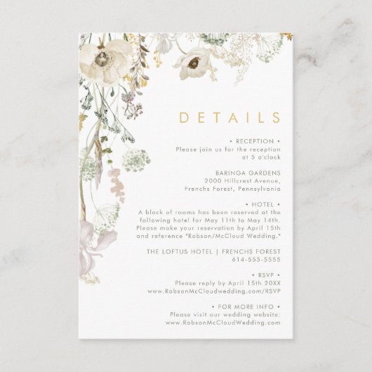 Whimsical Wildflower Details Enclosure Kaart (Voorkant)