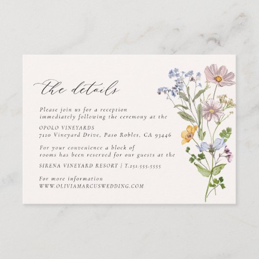 Whimsical Wildflower Details Enclosure Kaart (Voorkant)