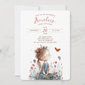 Whimsical Wildflower Een-jaar-oude verjaardag Kaart (Achterkant)