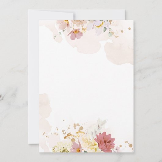 Whimsical Wildflower Elegant Boho Baby shower Kaart (Achterkant)