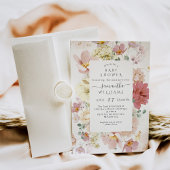 Whimsical Wildflower Elegant Boho Baby shower Kaart