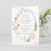 Whimsical Wildflower Elegant Boho Vrijgezellenfees Kaart (Staand voorkant)