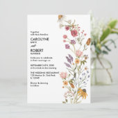 Whimsical Wildflower Elegant Boho Wedding Kaart (Staand voorkant)