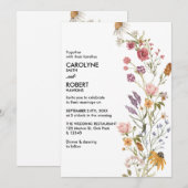 Whimsical Wildflower Elegant Boho Wedding Kaart (Voorkant / Achterkant)