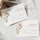 Whimsical Wildflower Elegant Bruiloft RSVP Kaart