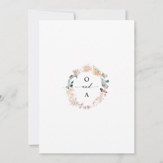 Whimsical Wildflower Elegante moderne bloemen brui Kaart (Achterkant)