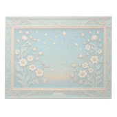 Whimsical Wildflower Evening Blauwgroen Prism Mono Notitieblok (Voorkant)