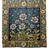 Whimsical Wildflower Evening Dusty Paarse Bloemen Douchegordijn (Voorkant)