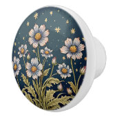 Whimsical Wildflower Evening Dusty Paarse Bloemen Keramische Knop (Rechts)