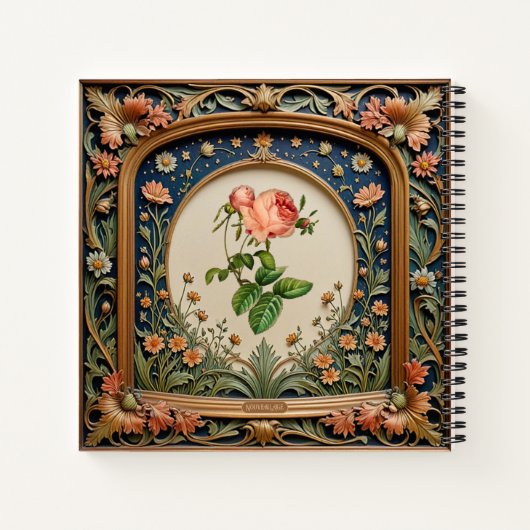 Whimsical Wildflower Evening William Morris Style Notitieboek (Achterkant)