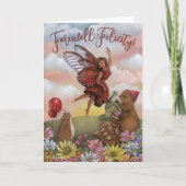 Whimsical Wildflower Fairy and Animals Farewell Kaart (Voorkant)