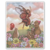 Whimsical Wildflower Fairy Farewell to the Animals Sticker (Voorkant)