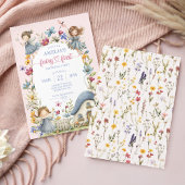 Whimsical Wildflower Fairy First Birthday Party Kaart