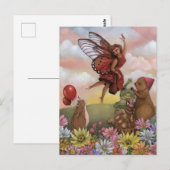 Whimsical Wildflower Fairy Goodbye Animal Friends Briefkaart (Voorkant / Achterkant)