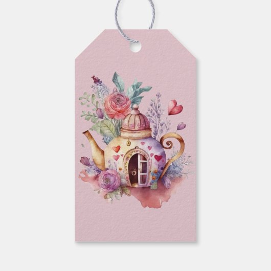 Whimsical Wildflower Fairytale Tea Party Cadeaulabel (Achterkant)