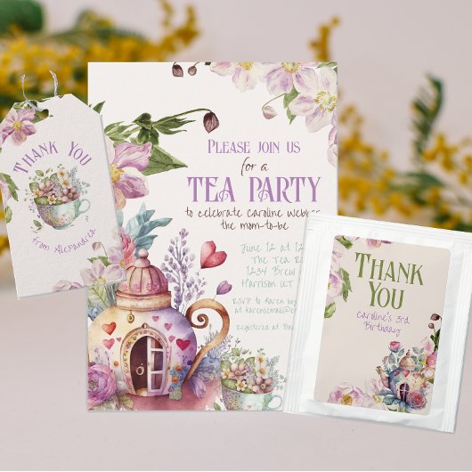 Whimsical Wildflower Fairytale Tea Party Kaart