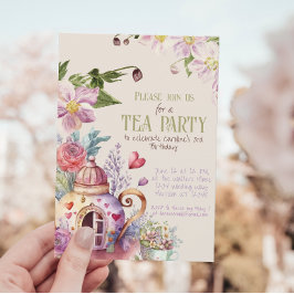 Whimsical Wildflower Fairytale Tea Party Kaart