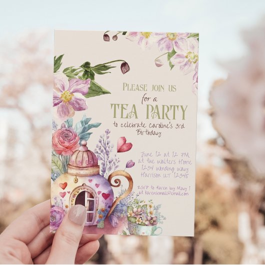 Whimsical Wildflower Fairytale Tea Party Kaart