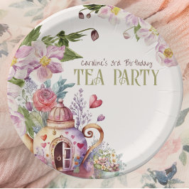 Whimsical Wildflower Fairytale Tea Party Papieren Bordje
